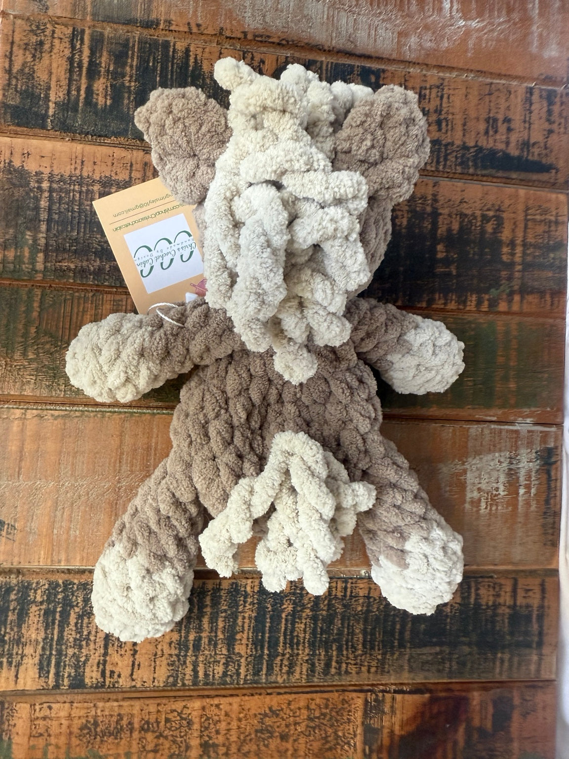 Bitty Pony Snuggler handmade crochet pony back detail