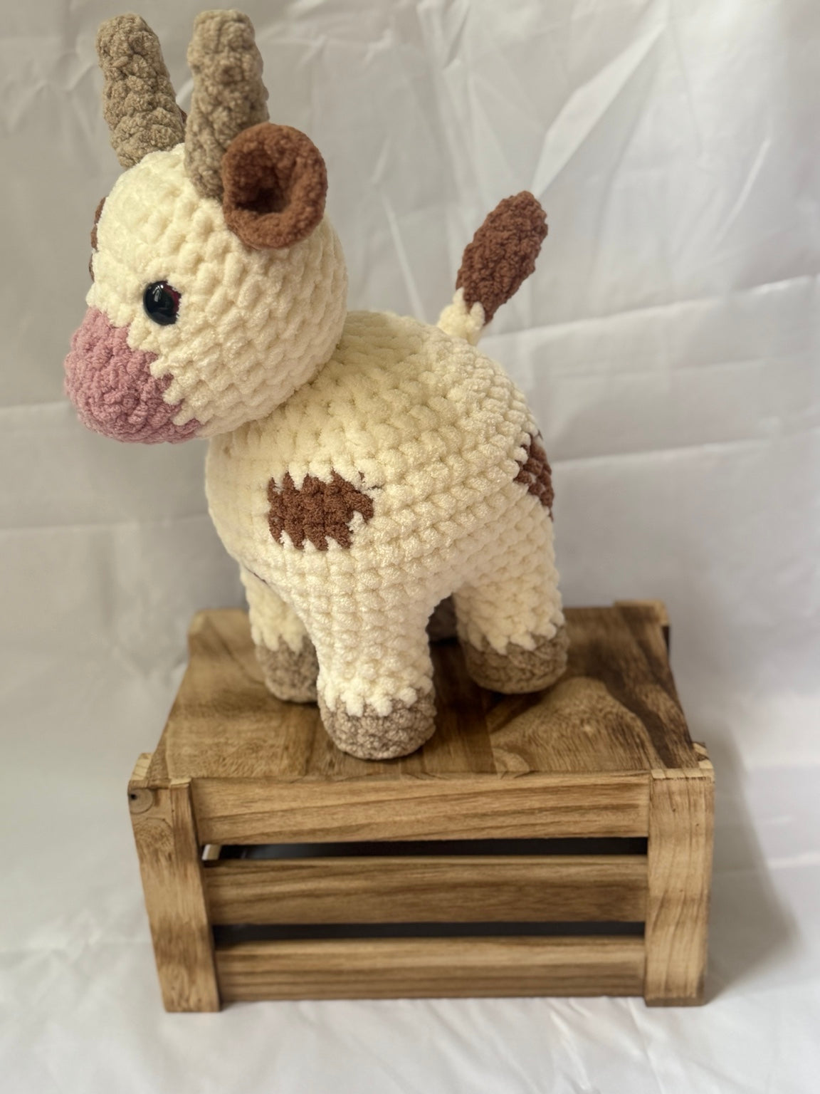Chubby Cow Stuffy handmade crochet cow side view