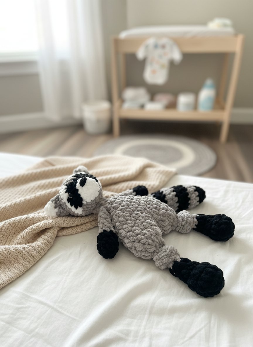 Little Raccoon Knotted Lovey