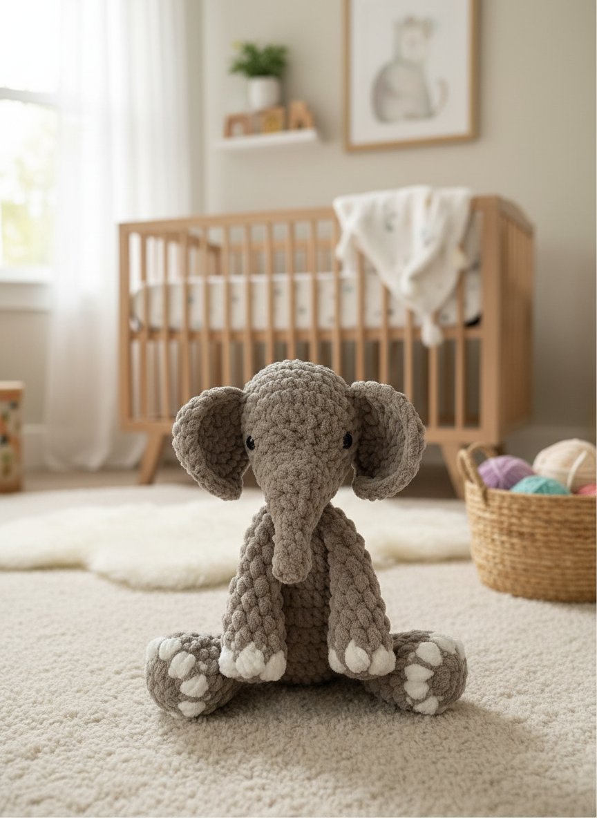 Elephant Knotted Lovey