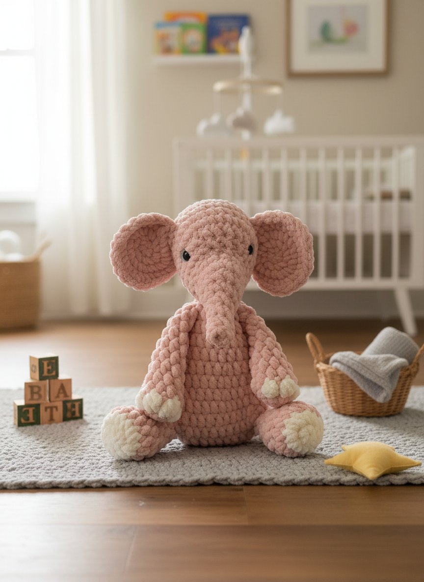 Elephant Knotted Lovey