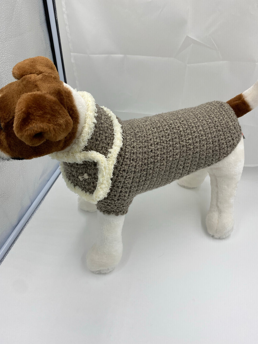 Chocolate Tweed Dog Sweater with Matching Scarf