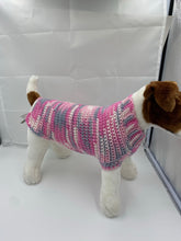 Load image into Gallery viewer, Pink and Gray Plaid Dog Sweater
