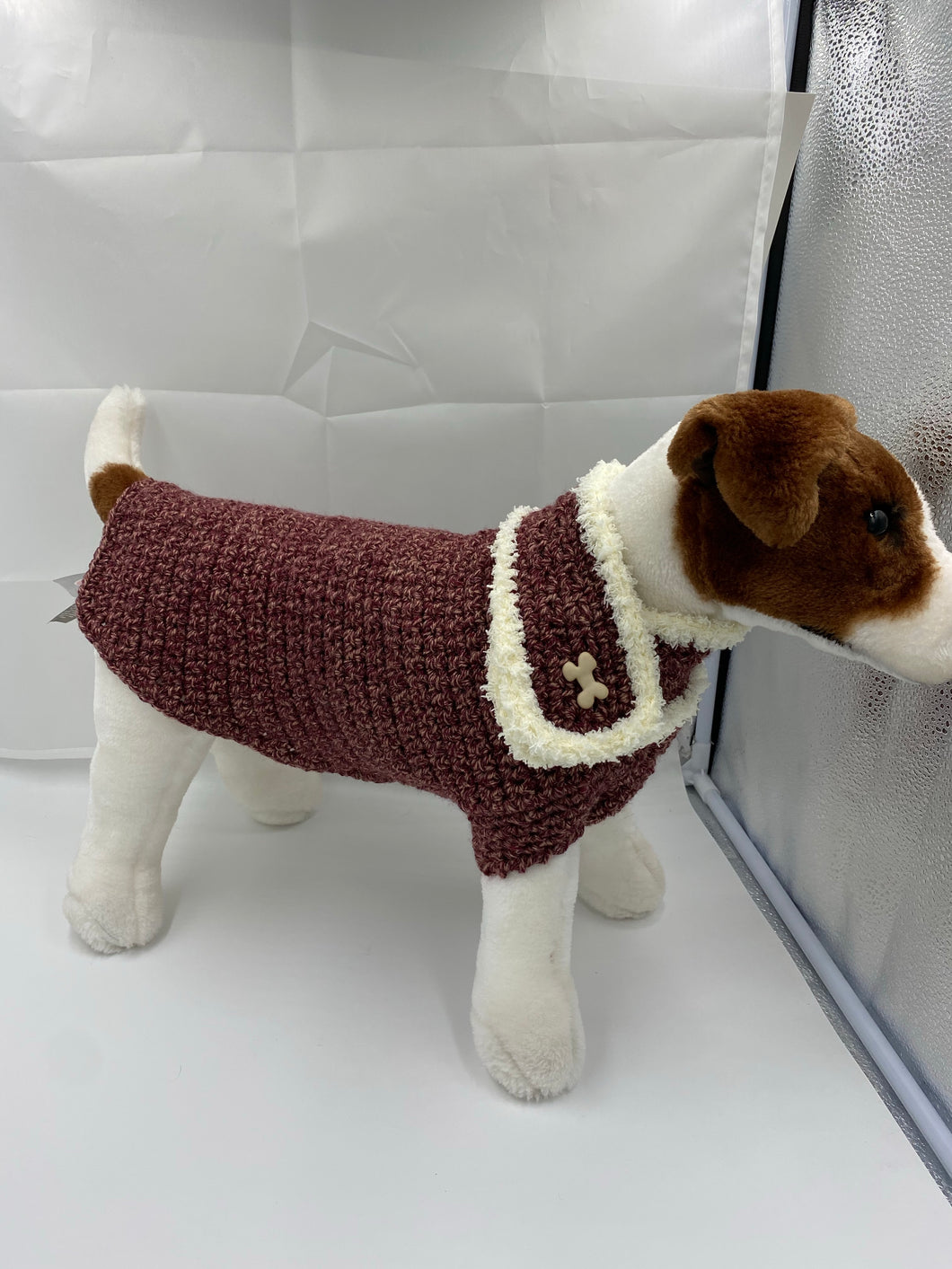 Red Brick Tweed Dog Sweater with Matching Scarf